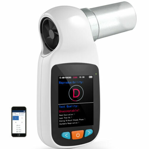 handheld Spirometer Pulmonary Function Lung Volume Device Bluetooth NEW 70b