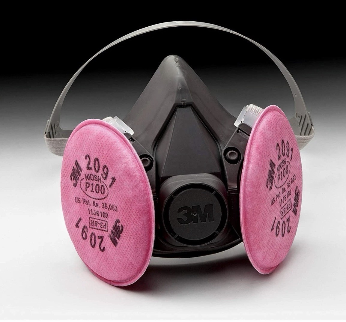 3M Medium Half Face Respirator Facepiece Mask and 2 P100 Particulate Filters New