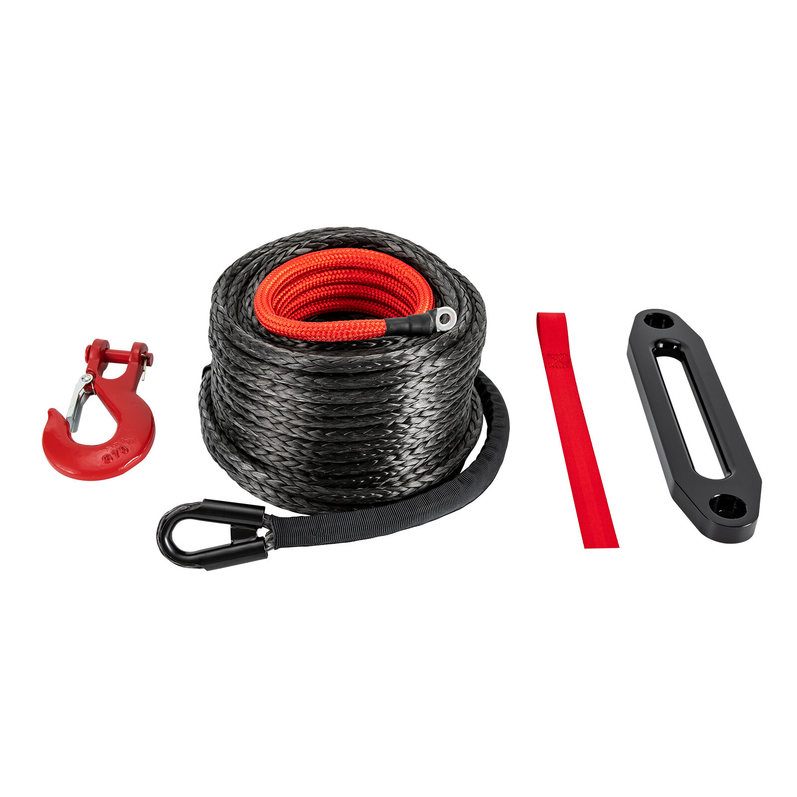3/8″x100ft Synthetic Winch Rope 23809lbs Recovery Cable Winch Line for Truck SUV