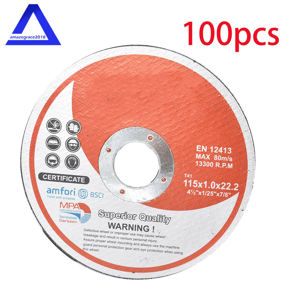 100 Pack 4-1/2″x.040″x7/8″ Cut-off Wheel – Metal & Stainless Steel Cutting Discs