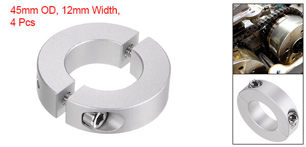 4pcs Double Split Shaft Collar 25mm Bore Clamp-On Collars 45mm OD 12mm Width