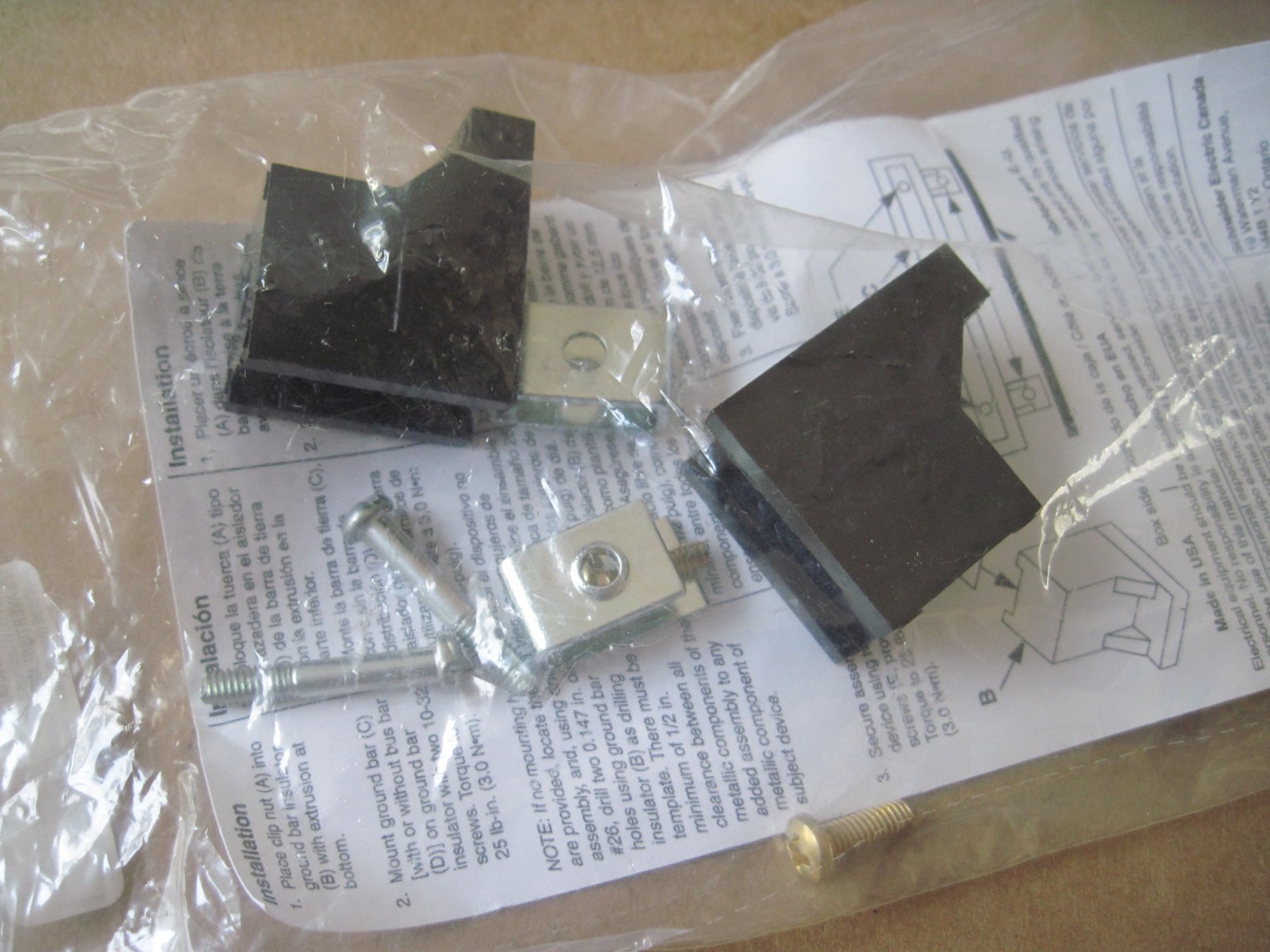 Square D PKGTAB Equipment Grounding Bar Insulator Kit 53949 NEW