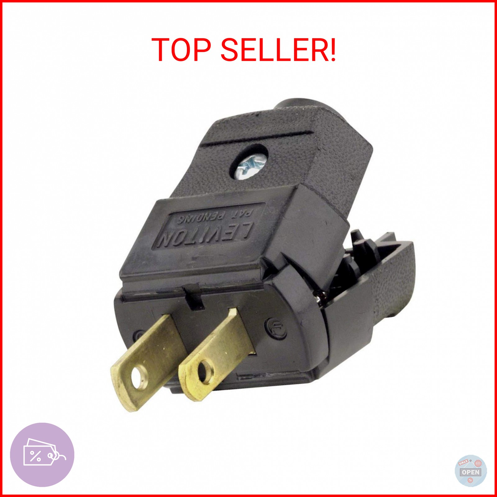 Leviton 101-2EP EB Plug Polar 2P3W 15A125V