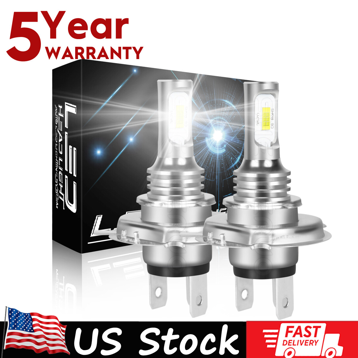 Super Bright CSP LED headlight bulbs for Honda VT750C Shadow Aero 2004-2022 US