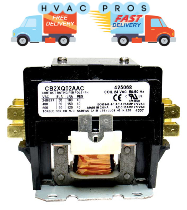 C147094P05 – Trane American Standard 2 Pole 30 Amp 24 Volt Contactor Relay