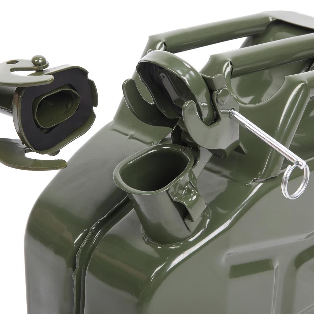 10L 0.8mm Army Backup Fuel Can Gasoline Fuel Can Metal Tank Emergency Green