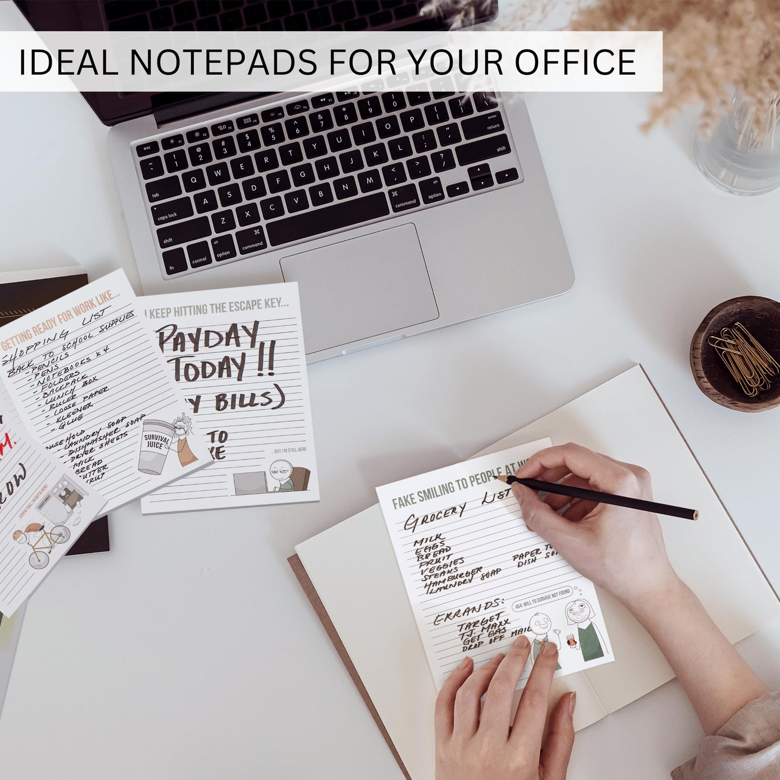 Super Funny Notepads Office Gift Women Coworkers Set of 4 Memo Pads w/ 50 Sheets