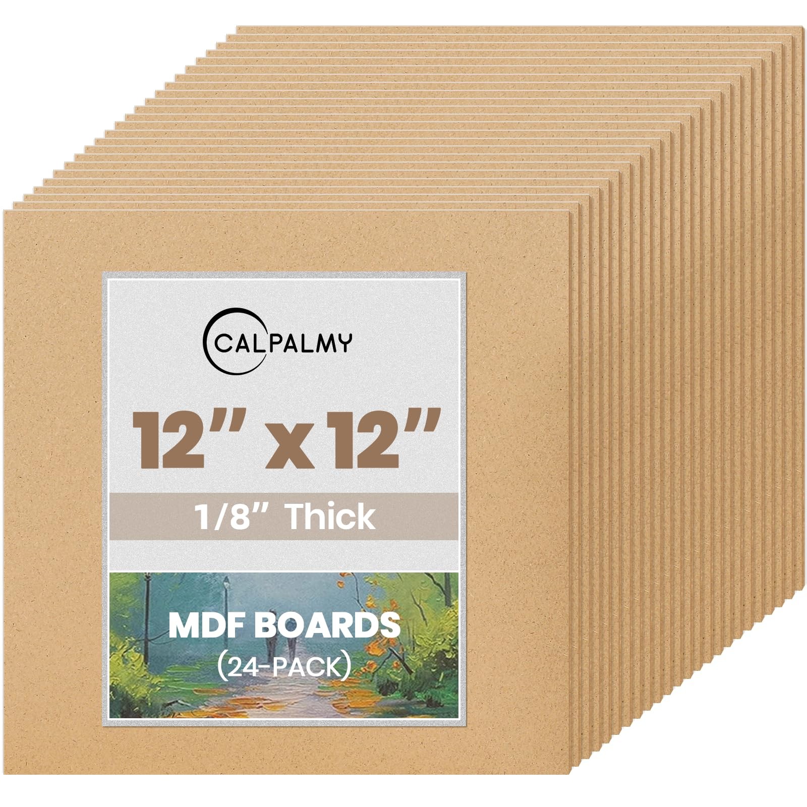 MDF Board 24 Pack 12×12 Inch 1/8″ 3mm Unfinished Wood Panel Craft Engraving