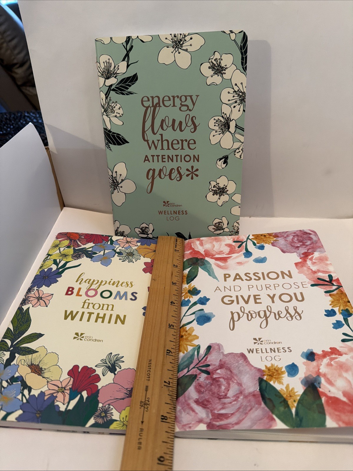 Erin Condren Lot 3 Daily Wellness Log Goals Planners A5 With Stickers *Read*