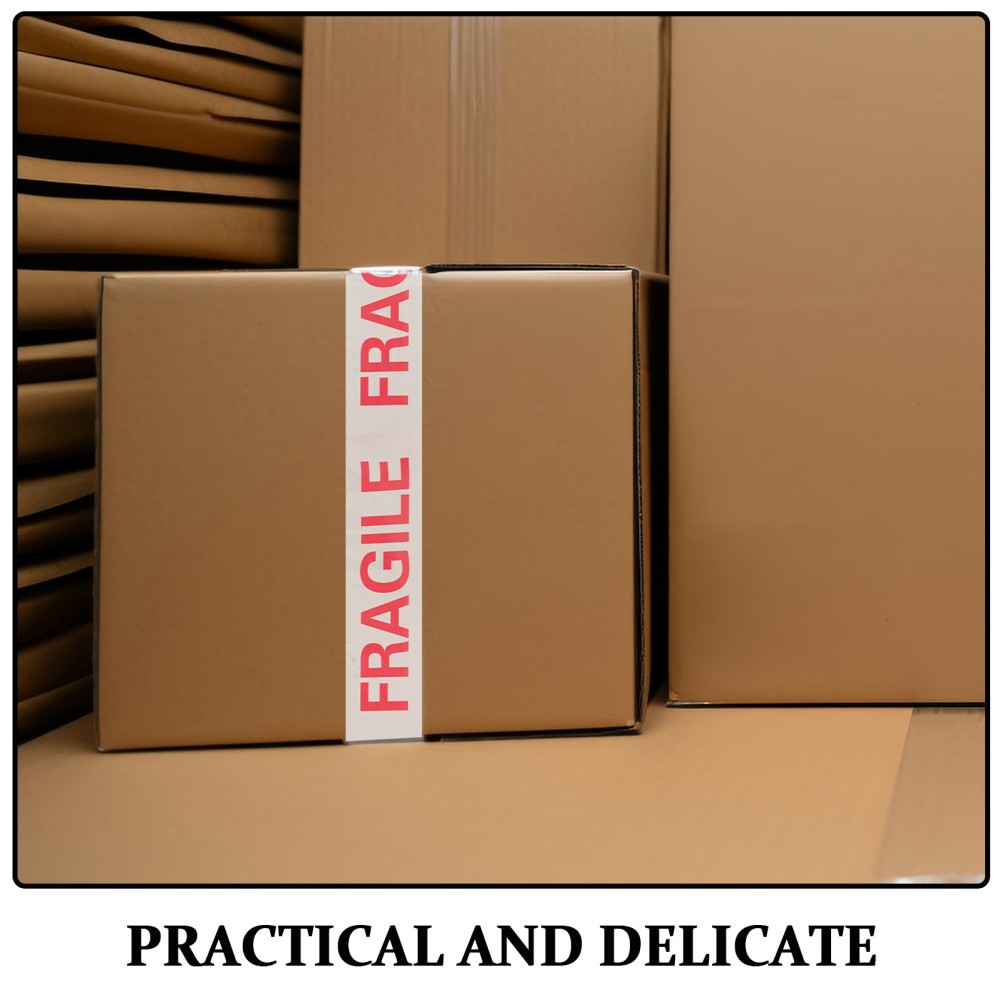2 Rolls Fragile Logistic Packing Tape Caution Letter Delivery Sealing