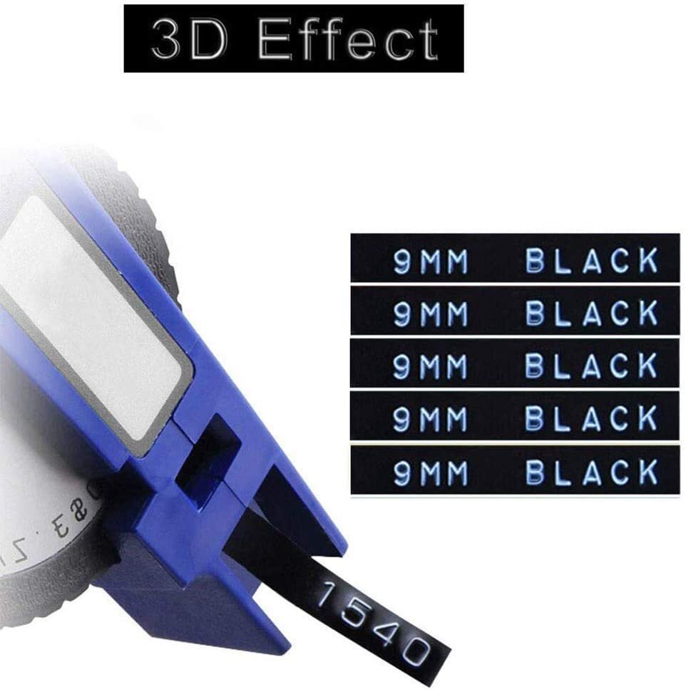 5PK For DYMO Organizer Xpress Label Maker 3D Embossing Tape 520109 Black 3/8″