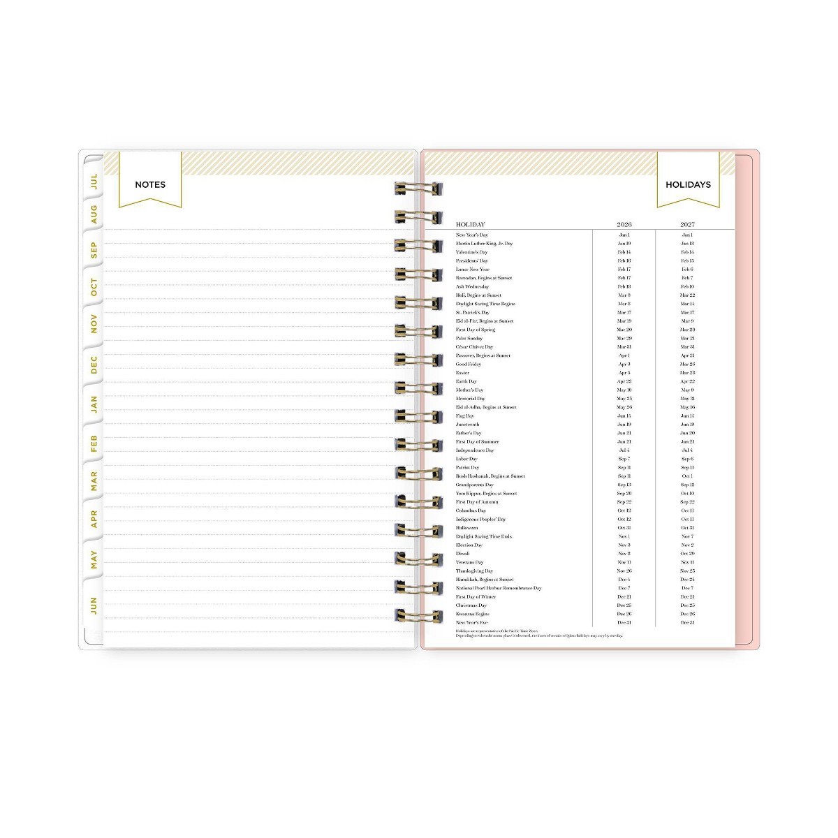 Day Designer 5″x8″ 2026-2027 Planner Fiona Blush Daily/Monthly Safety Wirebound