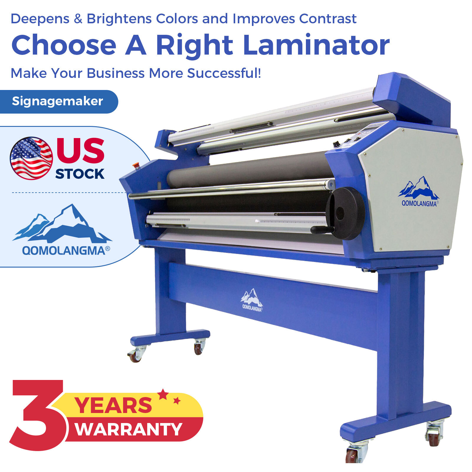 US Stock QOMOLANGMA 63in Full-auto Wide Format Cold Laminator-Trimmers Optional