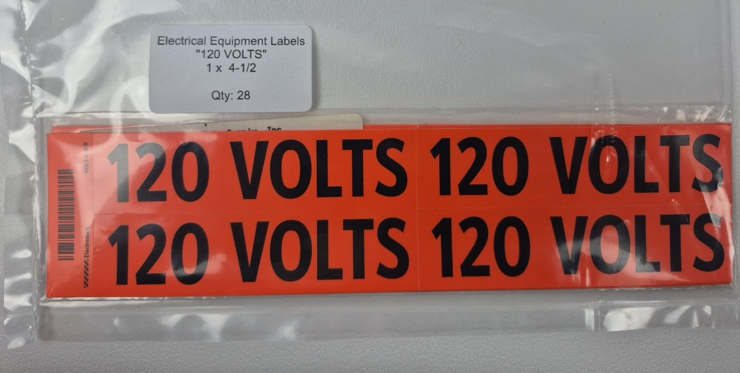 159pc Electrical Voltage Label Sticker Lot 120V 240V 480V Single Three Phase NEW