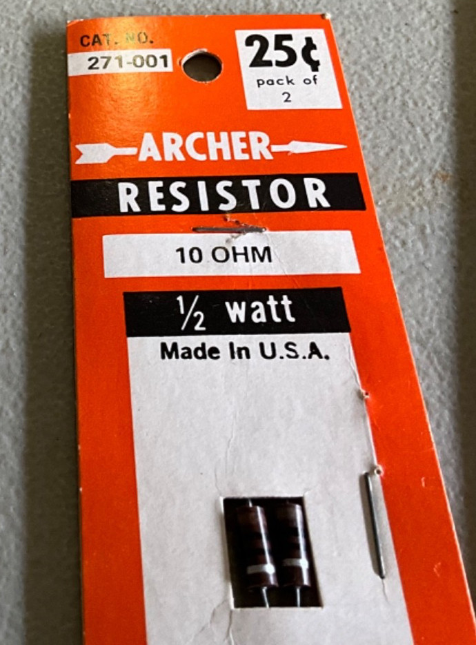 Lot of 7 Packs Vintage Various Archer Radio Shack Resistors 271-034/023/012/013