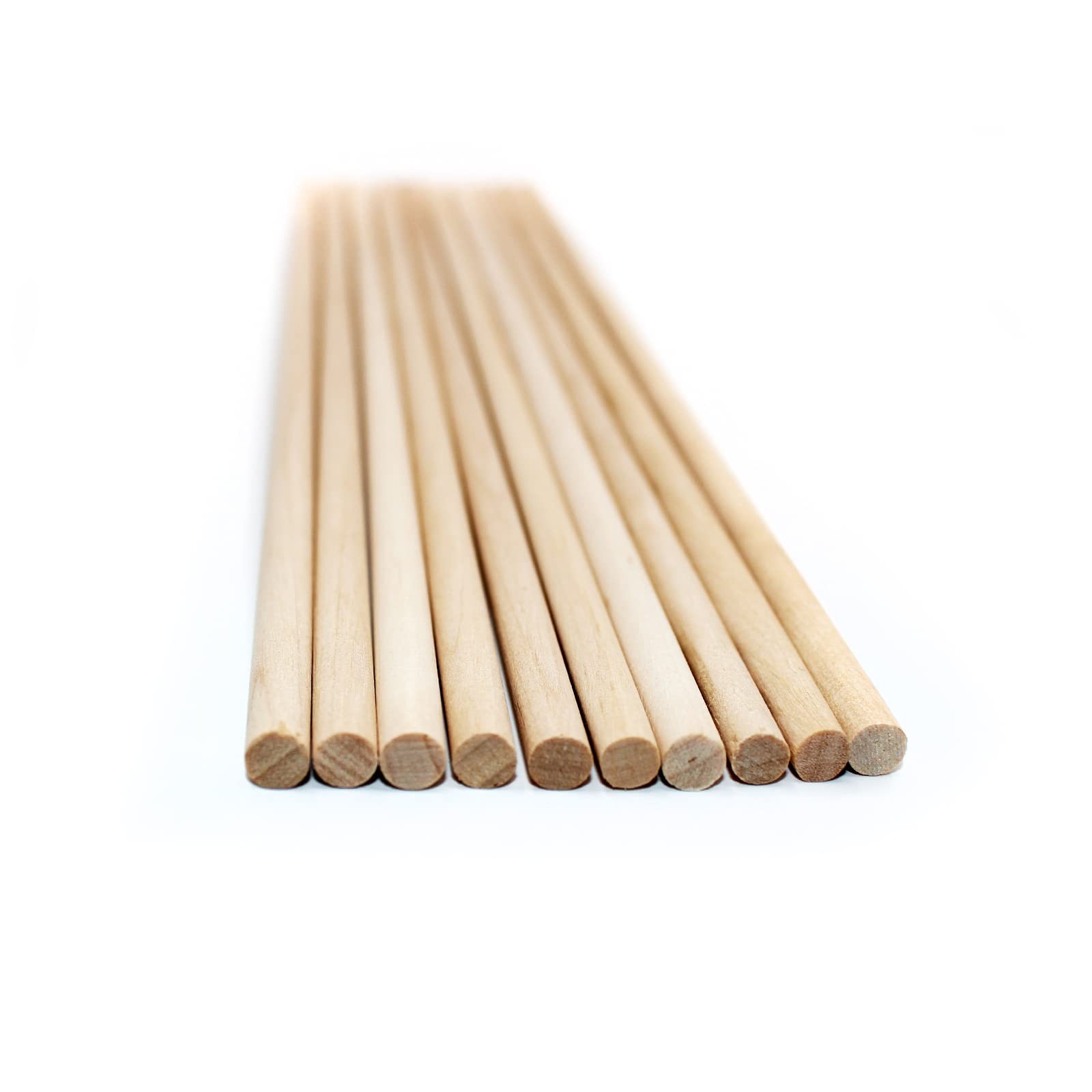 MAHITOI Dowel Rod Unfinished Hardwood 1/4 x 12 inches 12 tall, Natural