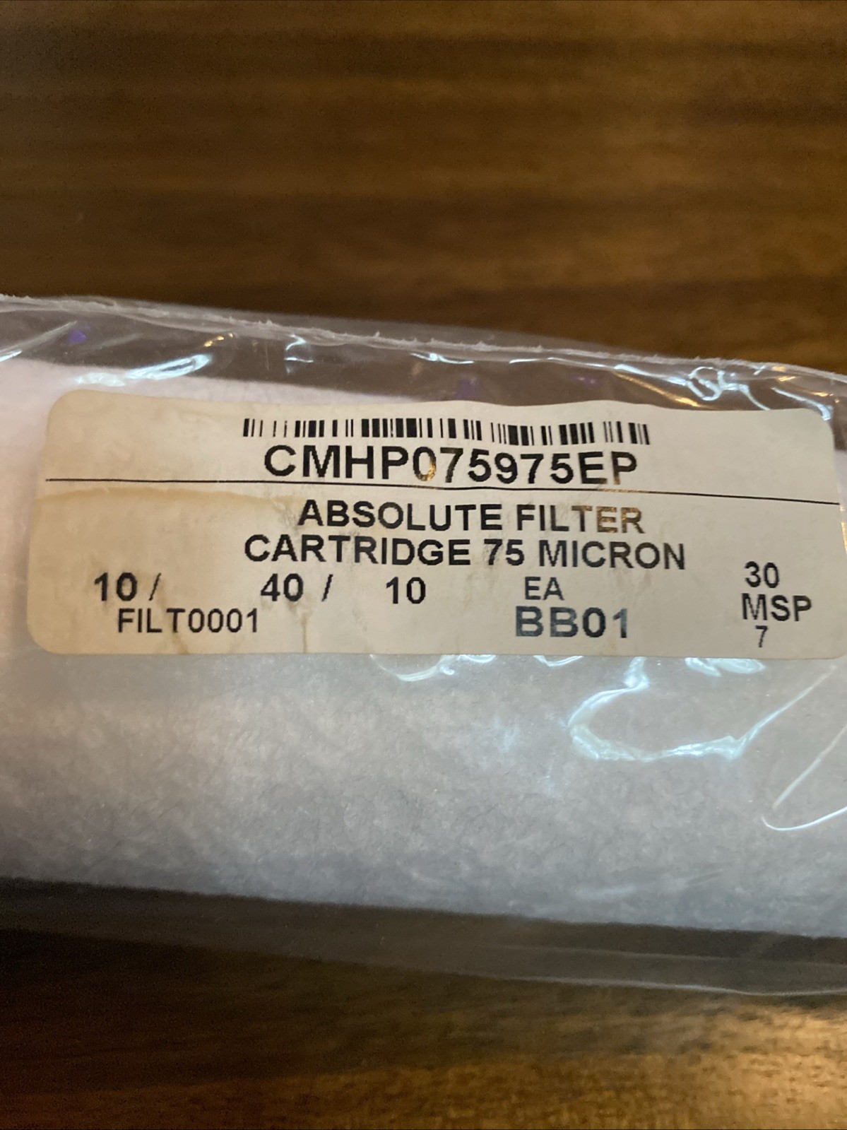75 Micron 10″x2.5″ Meltblown Polypropylene Absolute Liquid Filter Cartridge