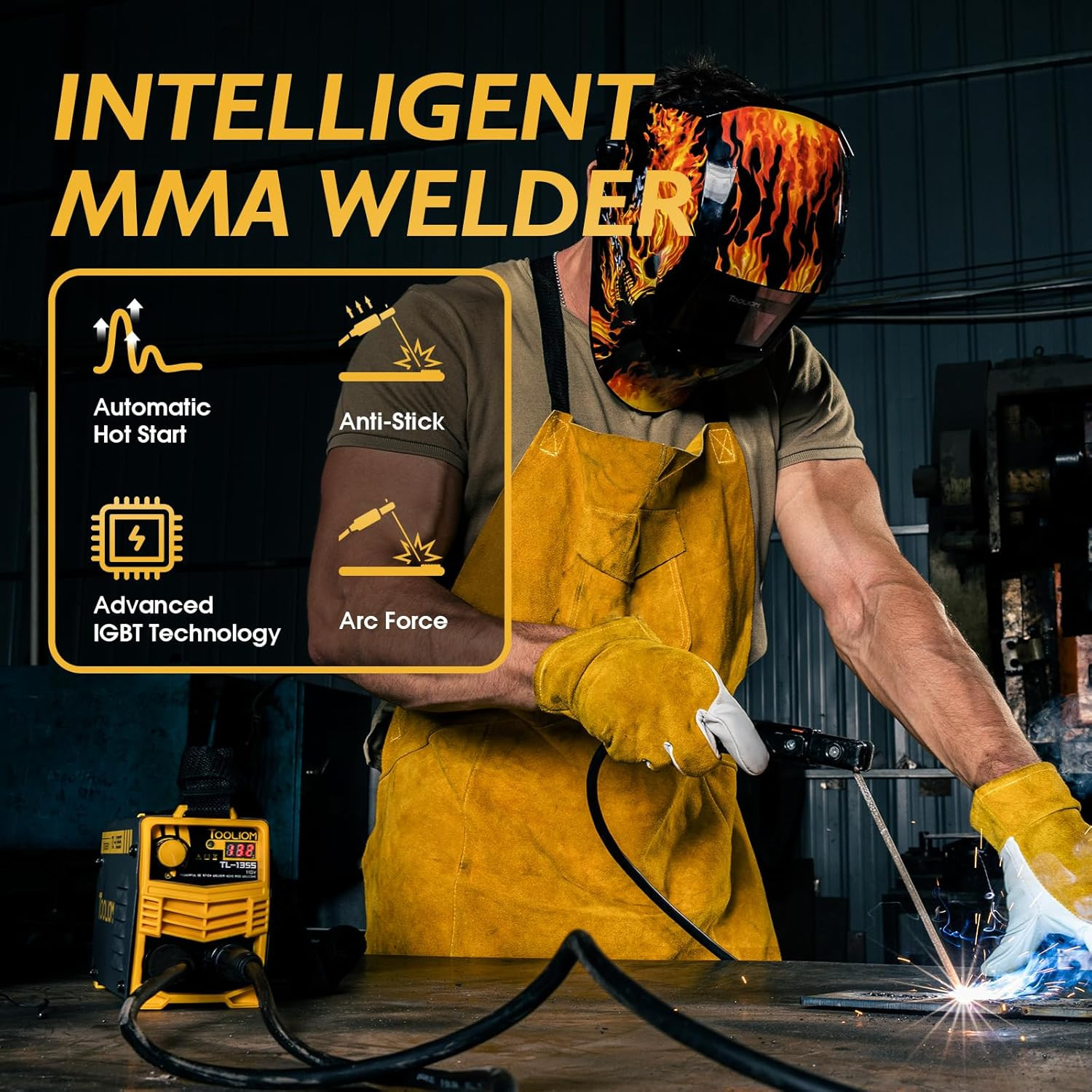 135A 110V Mini Stick Welder MMA ARC Welder Machine DC Inverter Welder with Digit