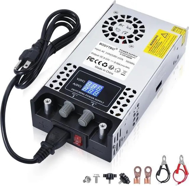 BOSYTRO 0-24V 25A 600W Adjustable Switch-Mode DC Power Supply SMPS