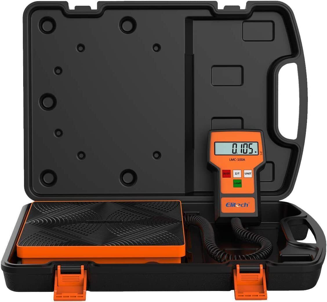Elitech LMC-100A+ Electronic Digital Refrigerant Scale Charging HVAC 220lb 100KG