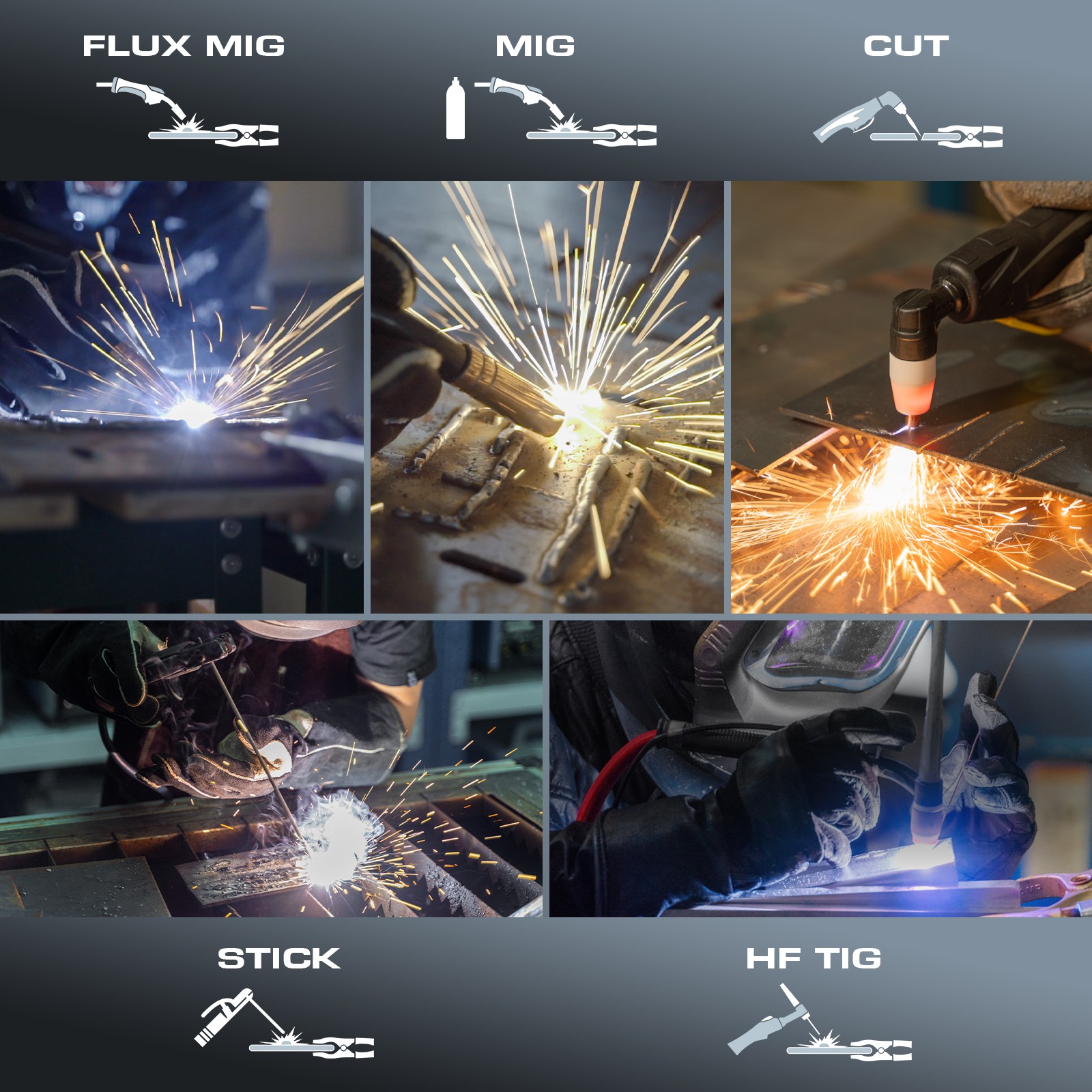 Sunstac 5-in-1 Plasma/TIG/MIG/Stick Welder 50A/200A 110/220V Combo