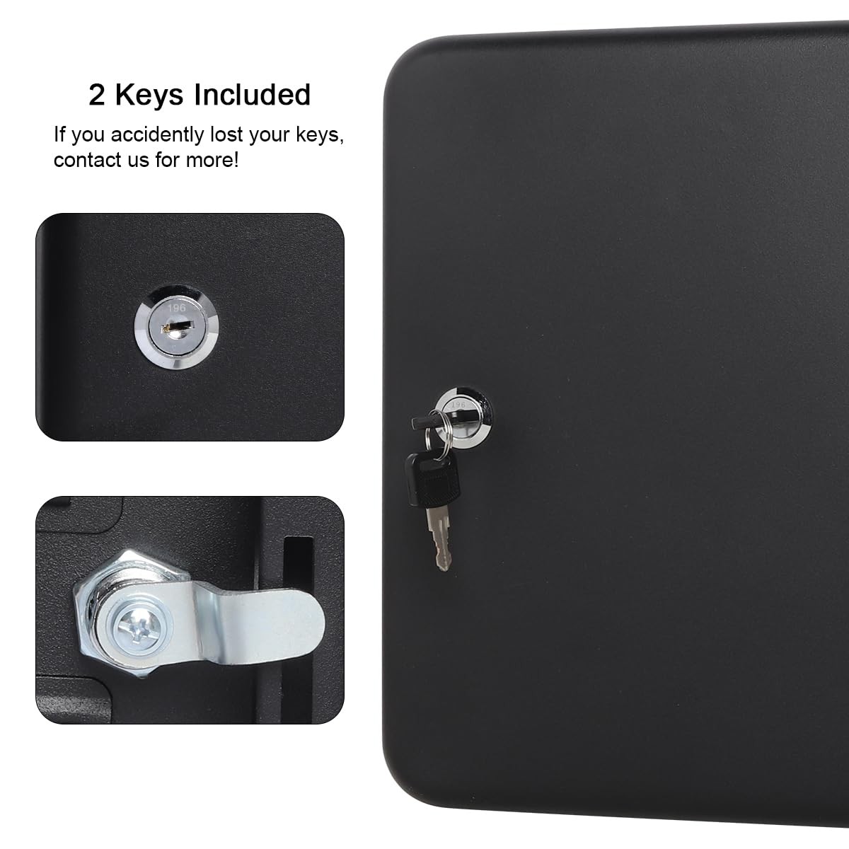 48 Key Storage Lock Box Wall Mount Metal Security Cabinet 11.81×9.45″ Black