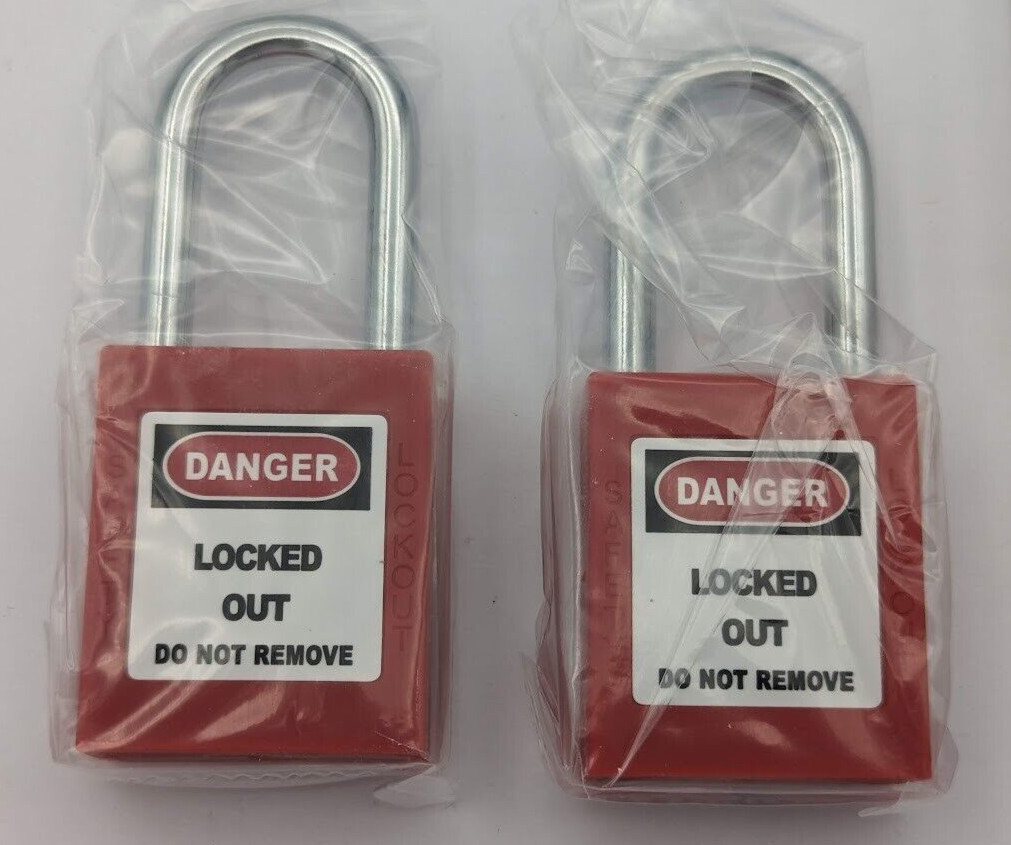 TWO-PACK 2X Lockout Tagout Safety Locks Padlock,2 Keys Per Lock (2 Locks 4 Keys)