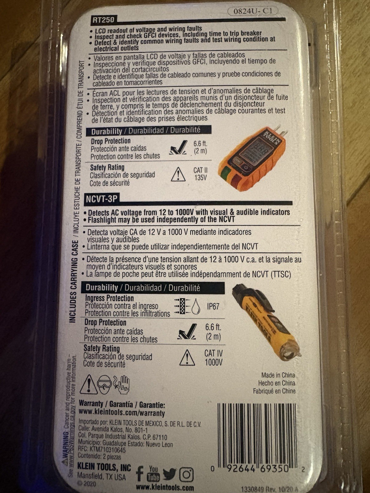 Klein Tools RT250KIT Premium Electrical Test Kit w/ GFCI & NCVT Tester