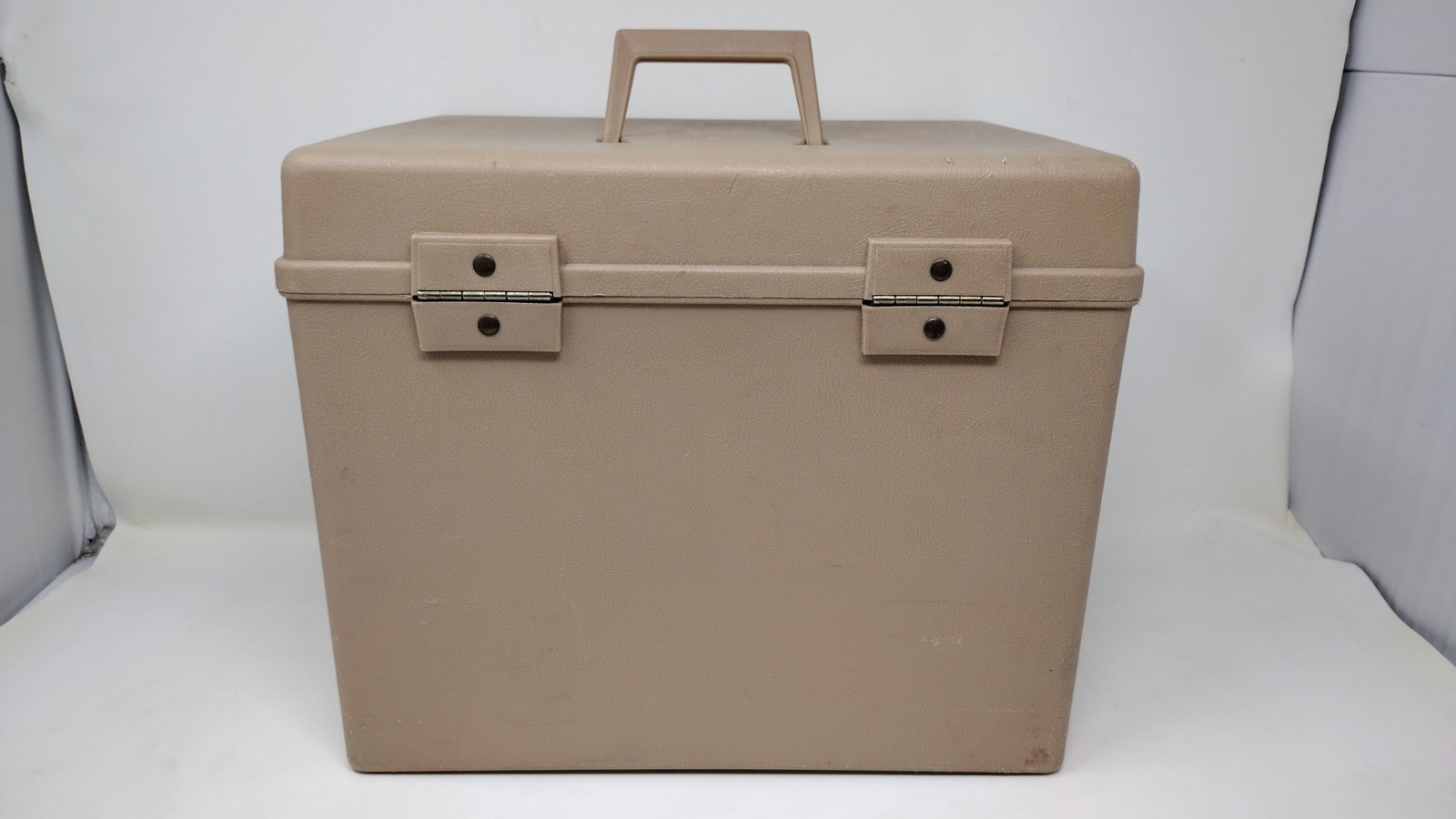 Vintage Sterling Plastics Company Tan jumbo File Folder Box Storage USA 1970s 2
