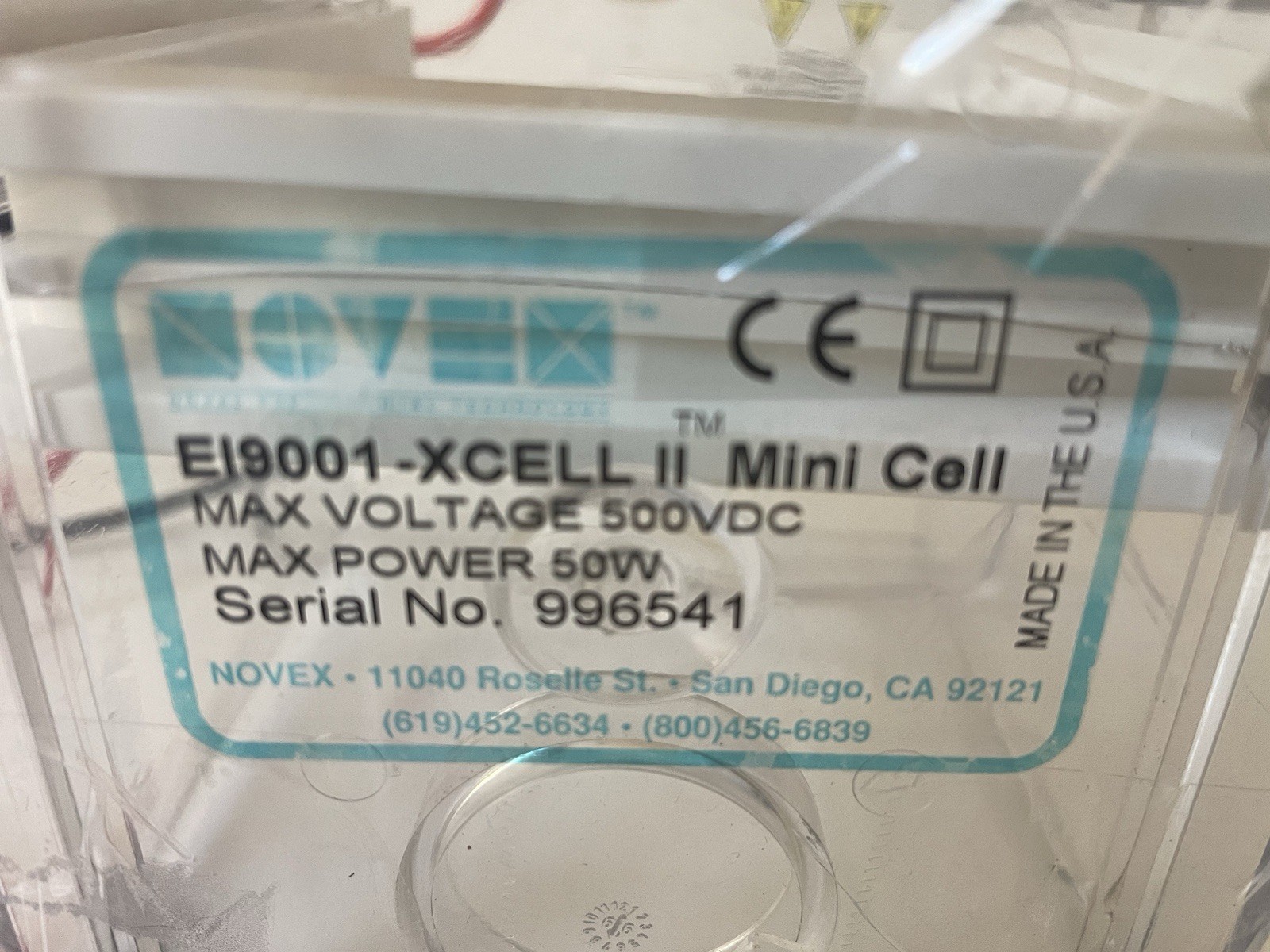 Novex EI9001-XCell II SureLock Electrophoresis Mini Cell MAX Power 50W USED