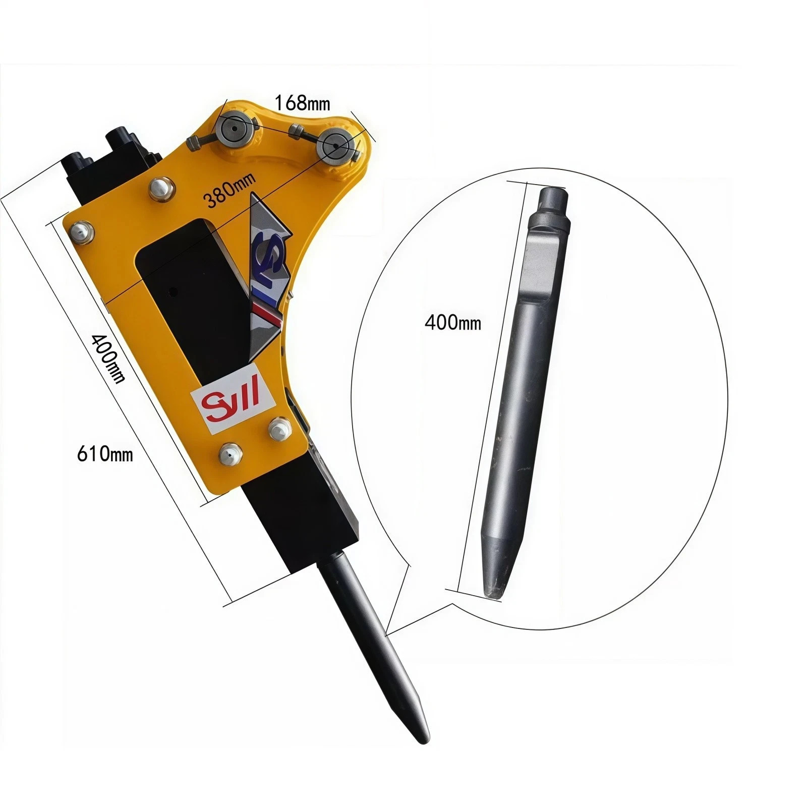 Hydraulic Breaker Hammer For 0.8-2.0Ton Mini Excavator Attachment Free Shipping