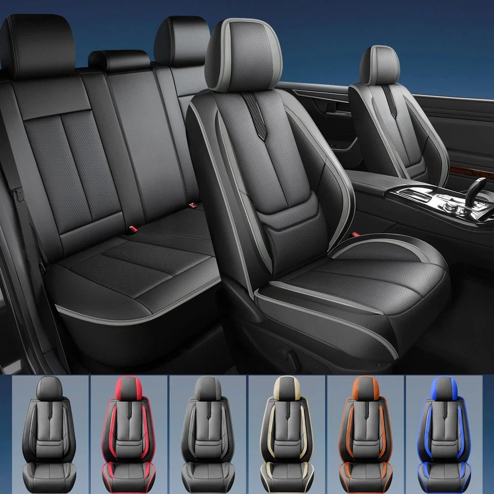 Mazda CX-5 Seat Covers 2013-2026 Waterproof Leather Airbag Compatible Black-Grey