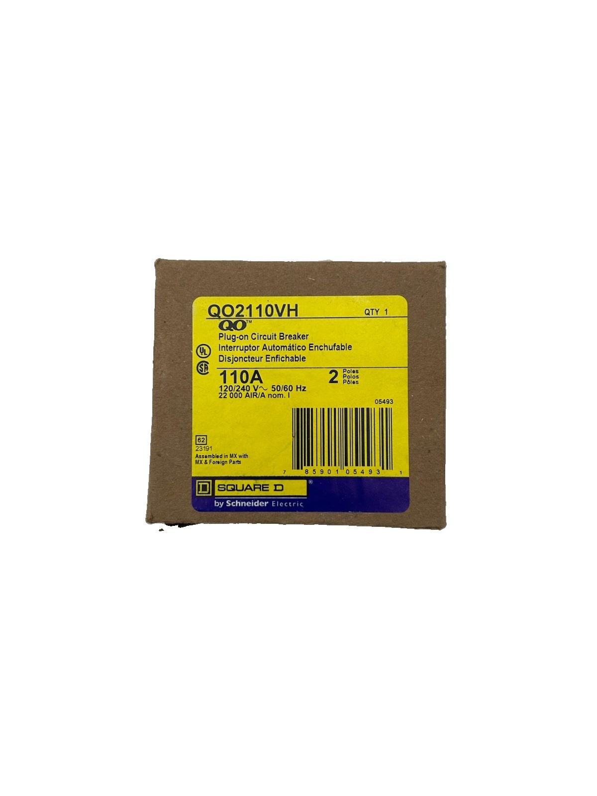 Lot of 10 Square D circuit breakers QO2110VH with free shipping