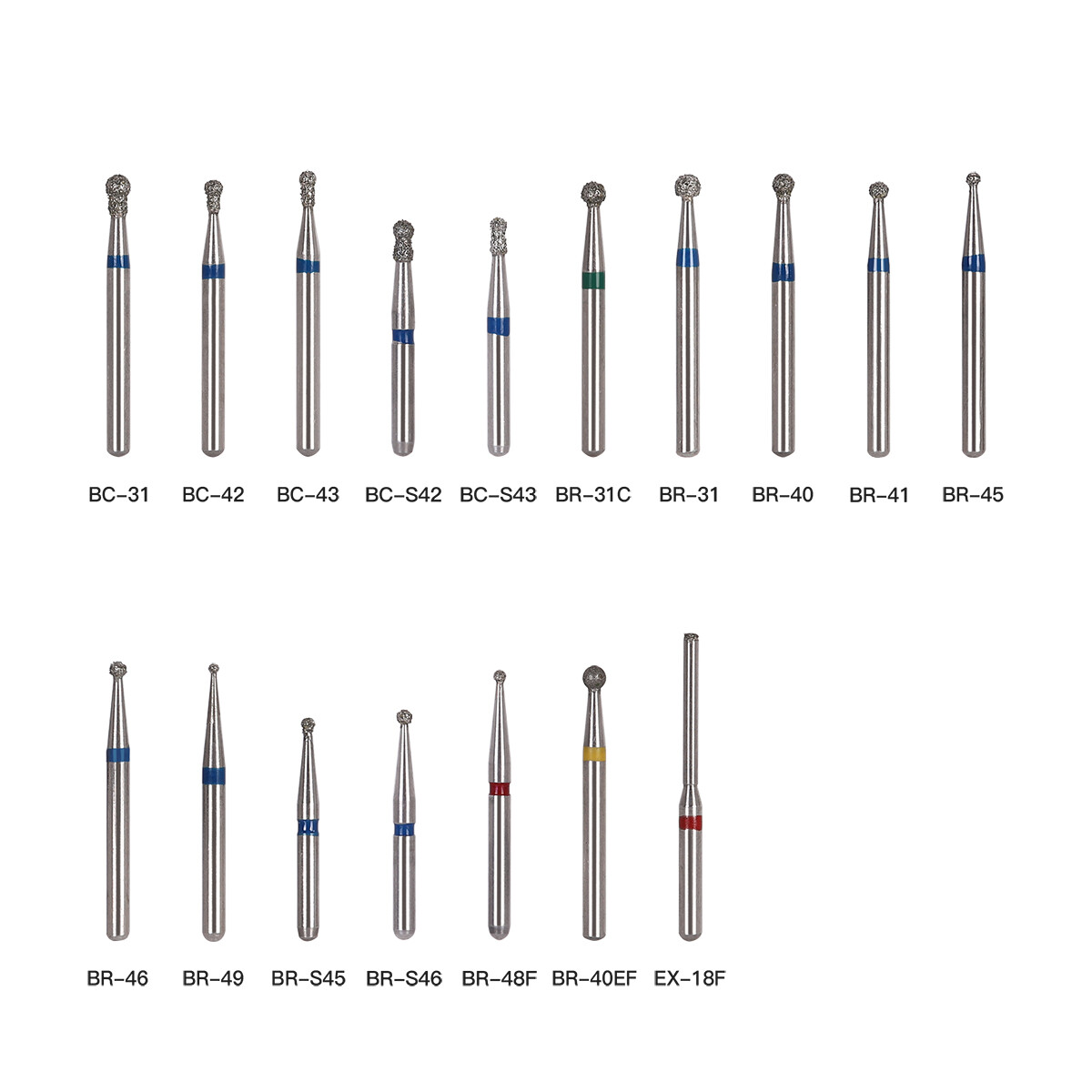25pcs AZDENT Dental FG Diamond Burs For High Speed Handpiece Friction Grip