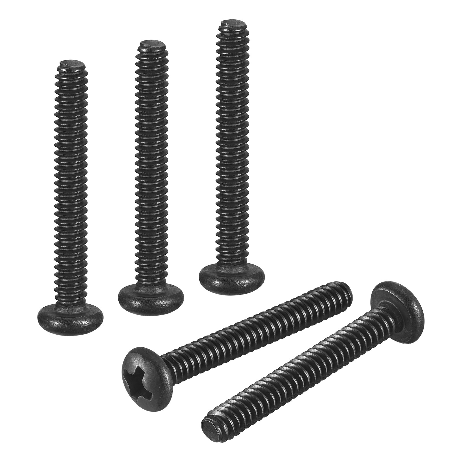 #6-32×1″ Pan Head Machine Screws – 100pcs – 304 Stainless Steel -Black