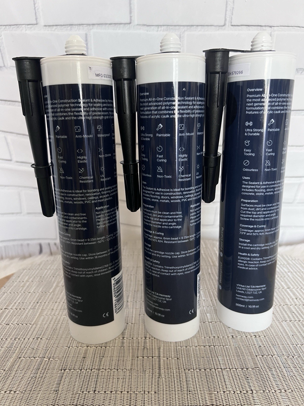 Jet Black Construction Sealant & Adhesive All-in-One Hybrid Polymer | Superio…
