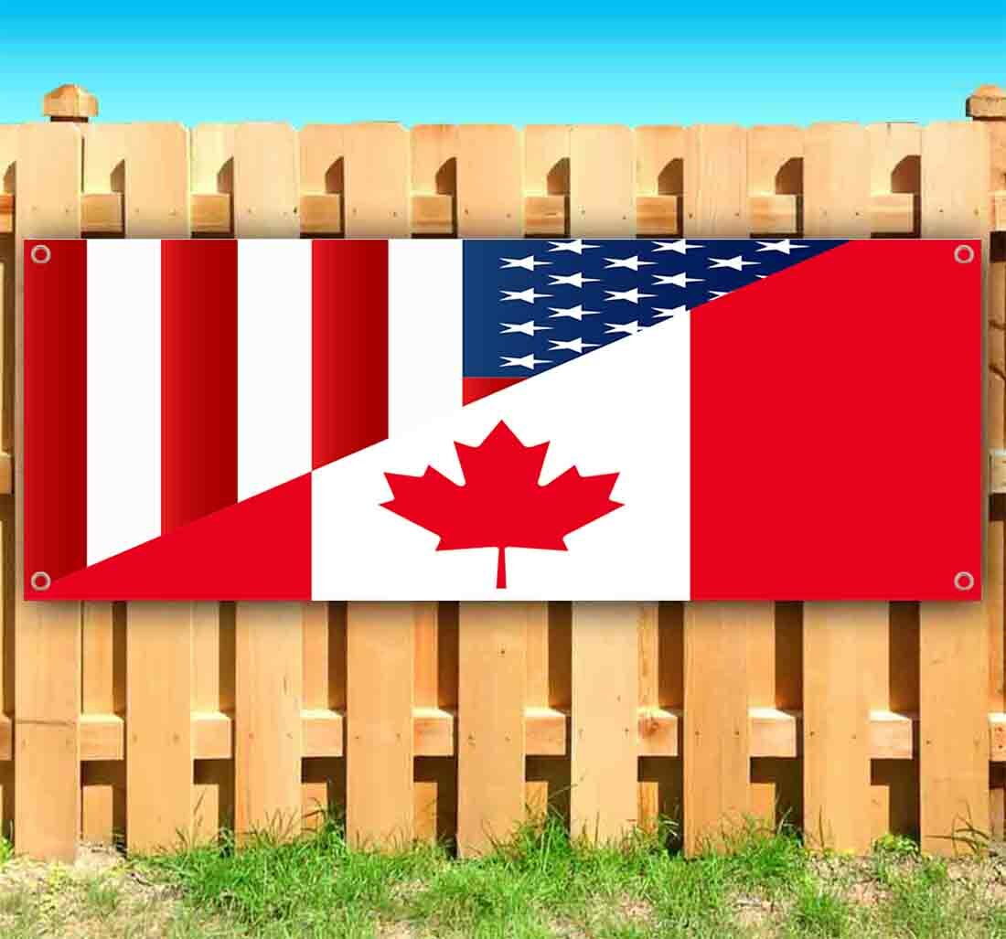 AMERICAN CANADA FLAG Vinyl Banner Flag Sign Many Sizes POLITICAL HUMOR