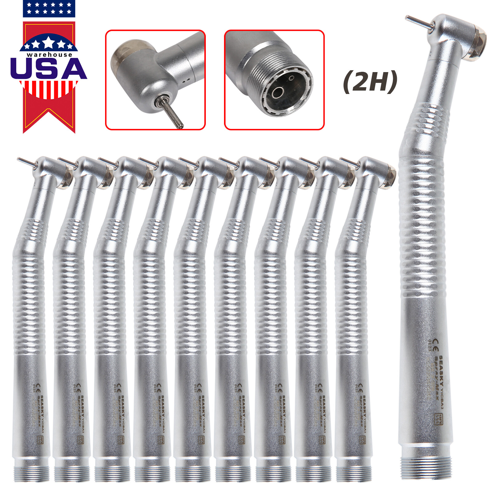 Lot High-Speed Dental Drill Air Turbine Handpiece 2-Hole 4-Hole fit NSK Pana