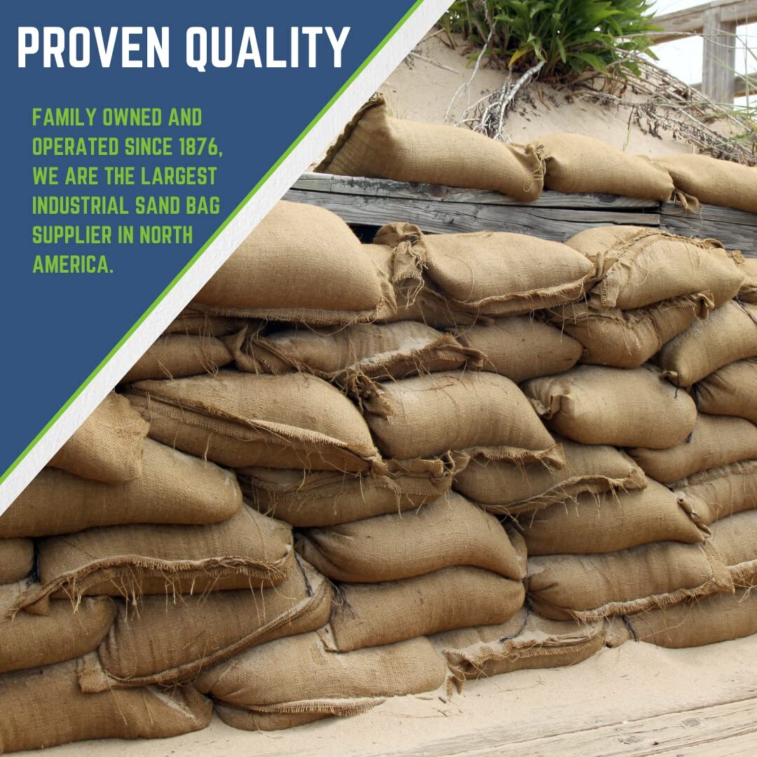 DURASACK Heavy Duty Burlap Sand Bags with Tie Strings Empty Sand-Bags for