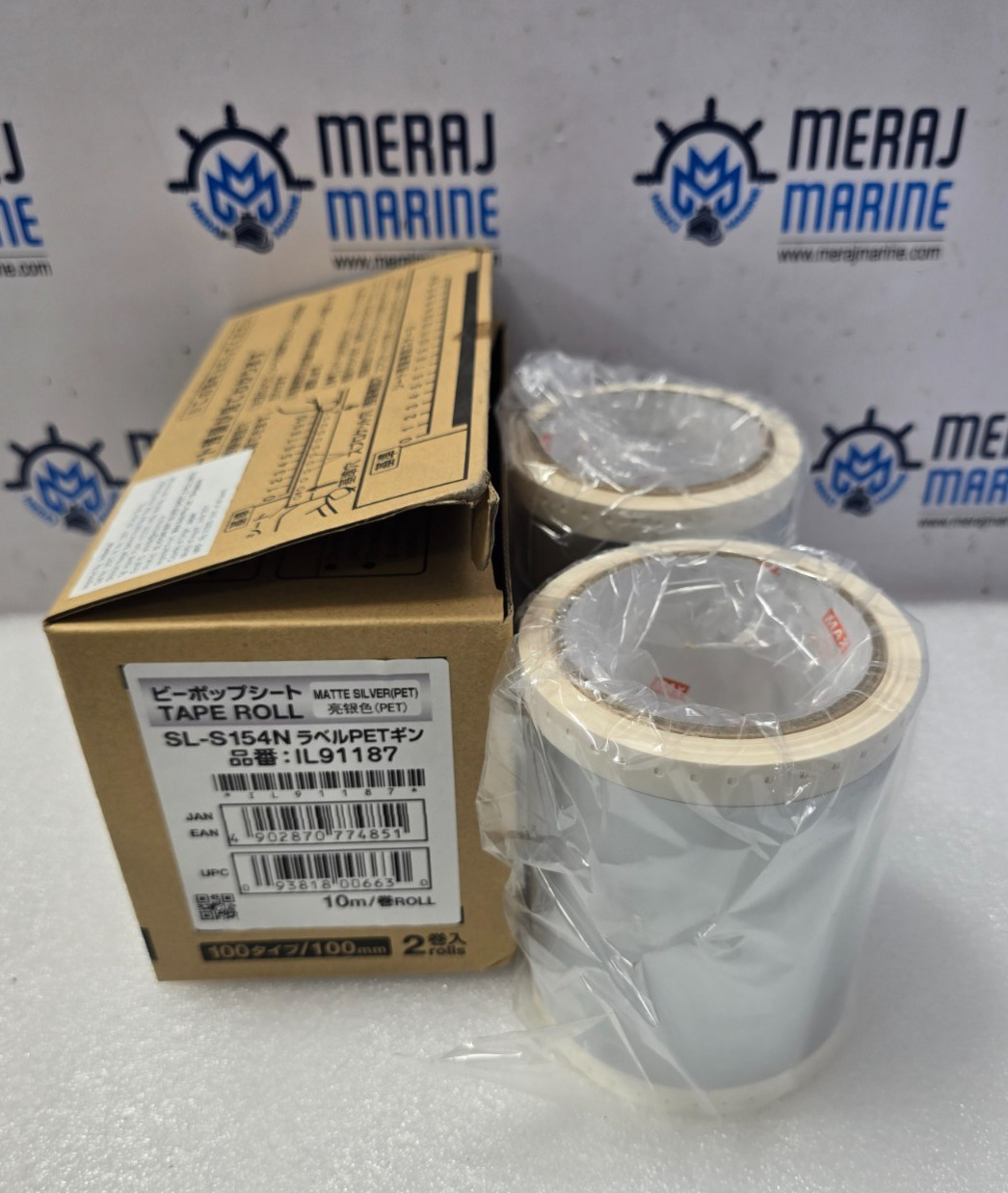 Max Co. Ltd SL-S154N Tape Roll Matte Silver(pet) 100mm – 2 Roll per Box