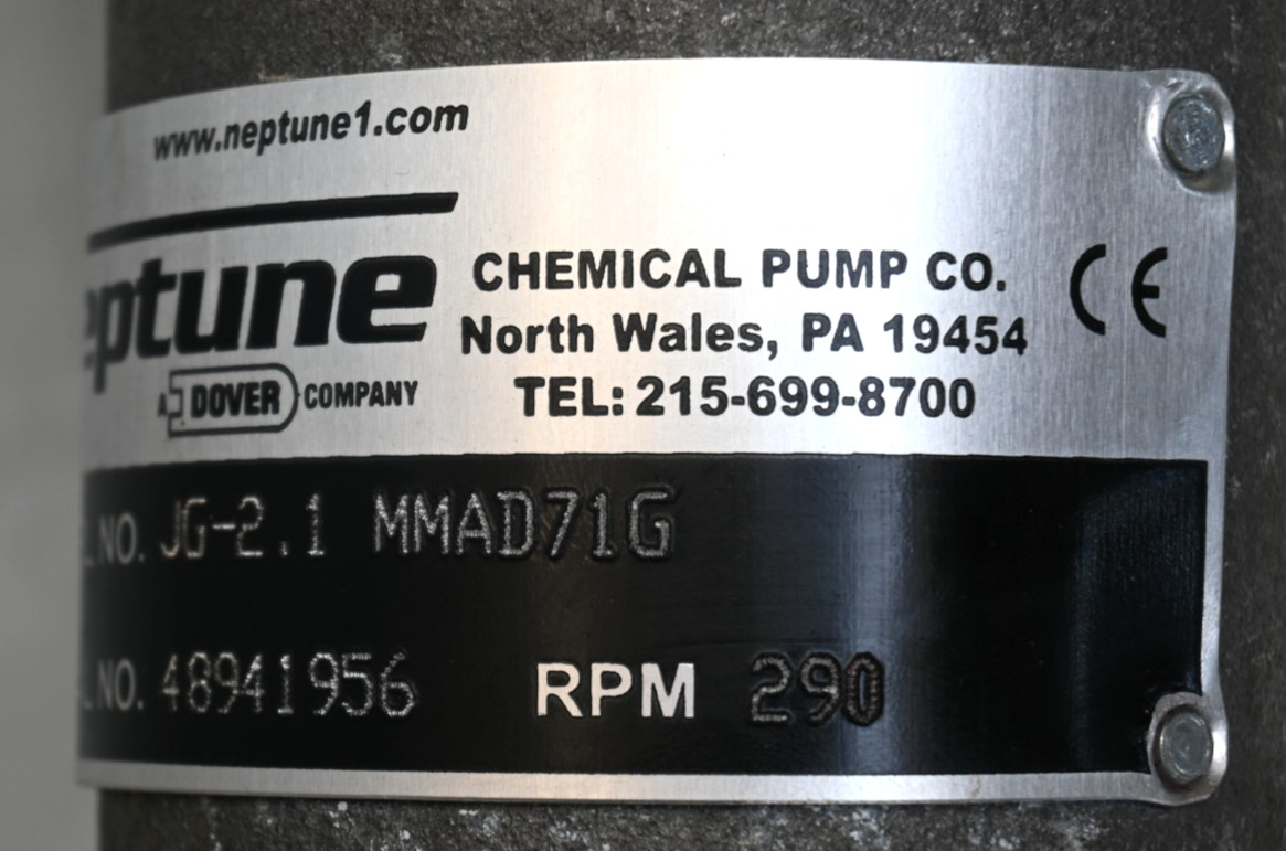 DOVER NEPTUNE JG-2.1 MMAD71G PORTABLE GEAR DRIVE TANK MIXER 290 RPM
