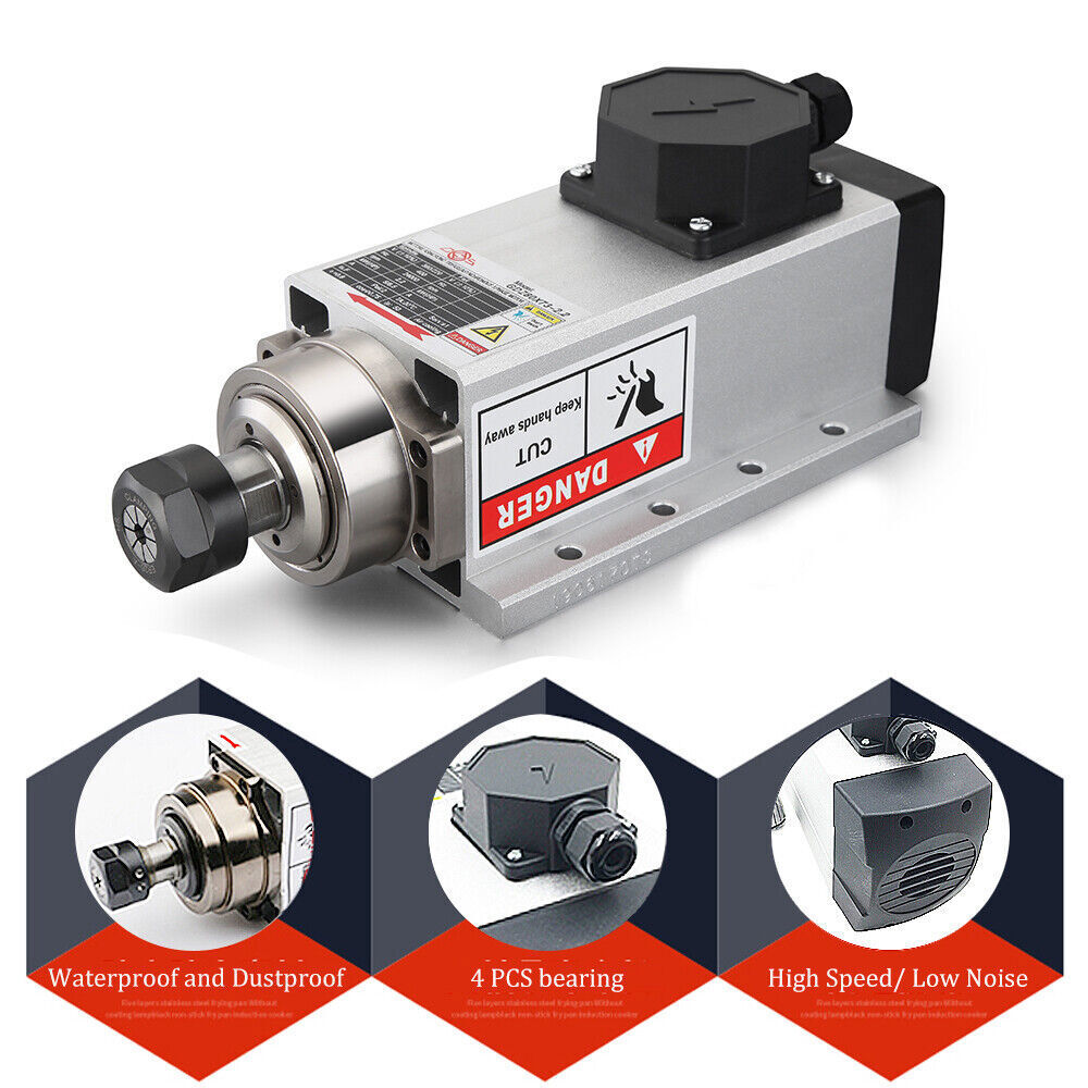 Flange Spindle Motor Air-cooled 1.5kw/2.2kw/3.5kw/4.5kw/6/7.5KW CNC Woodworking