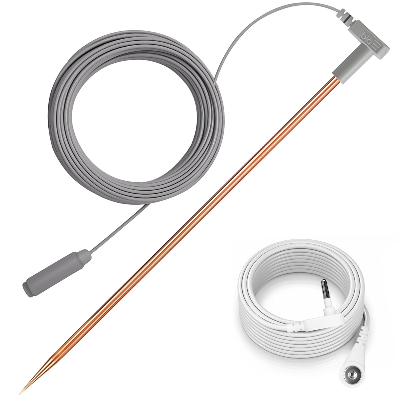FEUNLEM Copper Grounding Rod Kit – 40ft Heavy Duty Female Ground Cord & Wrist…