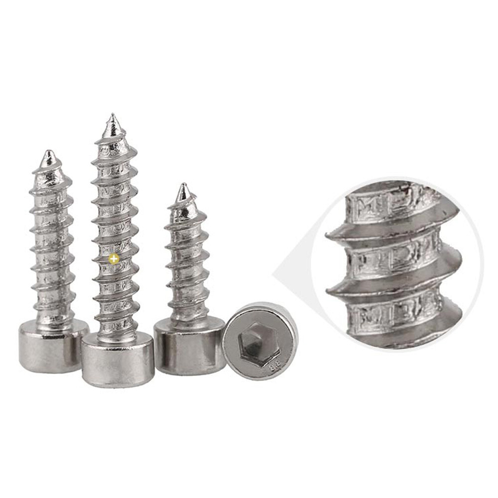 M2 M3 M4 304 stainless steel Hex Hexagon Socket Cap Head Self-tapping Wood Screw