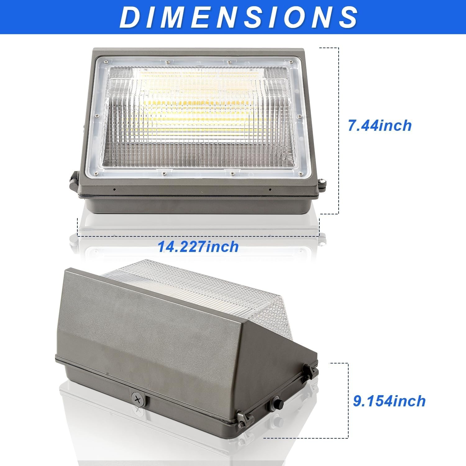 LED Wall Pack Light w/ Photocell 60W-120W Selectable 3CCT IP65 ETL DLC
