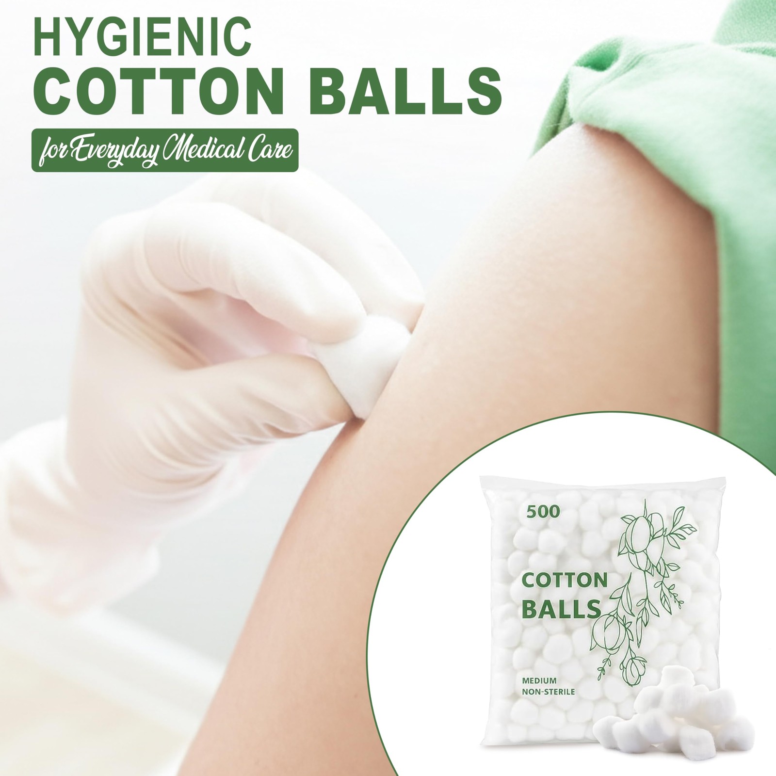 Medium Size Cotton Balls – Soft, Absorbent, Non-Sterile 100% Pure Cotton for …