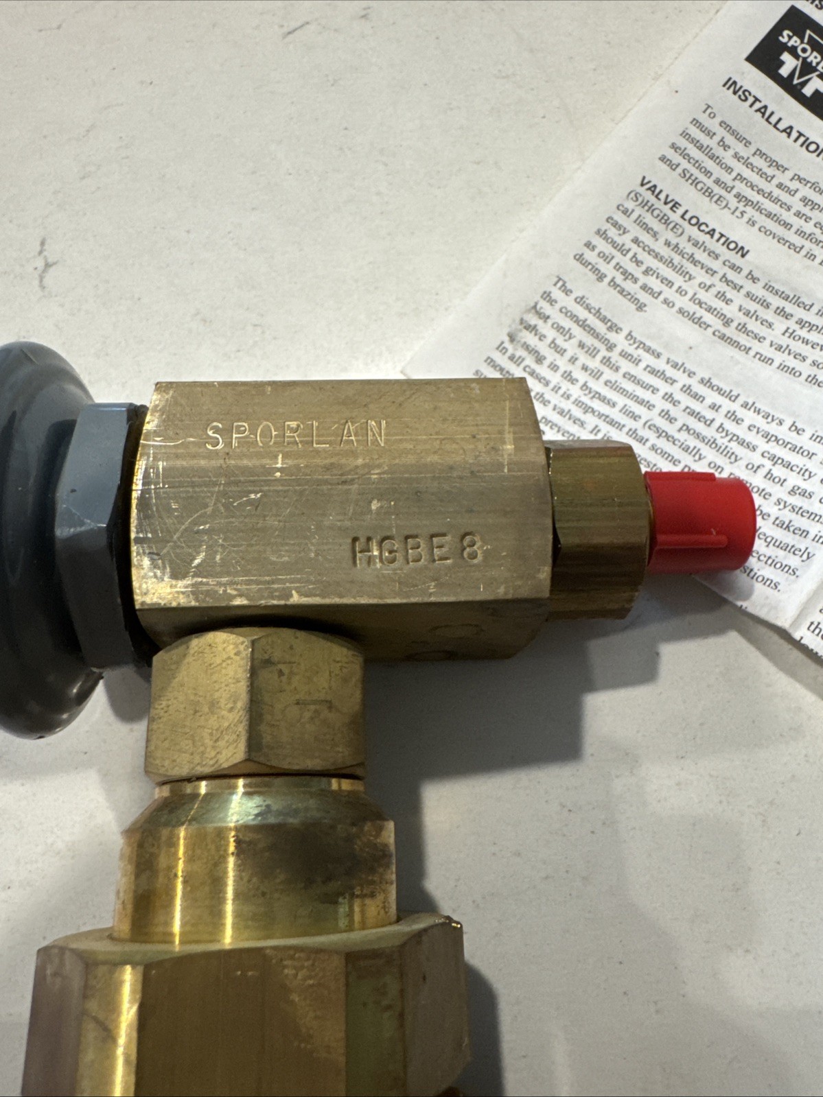 New Sporlan 111011001 SHGBE-8-0/100 Gas Bypass Valve HGBE8 HGBE-8-75/150 7/8 ODF