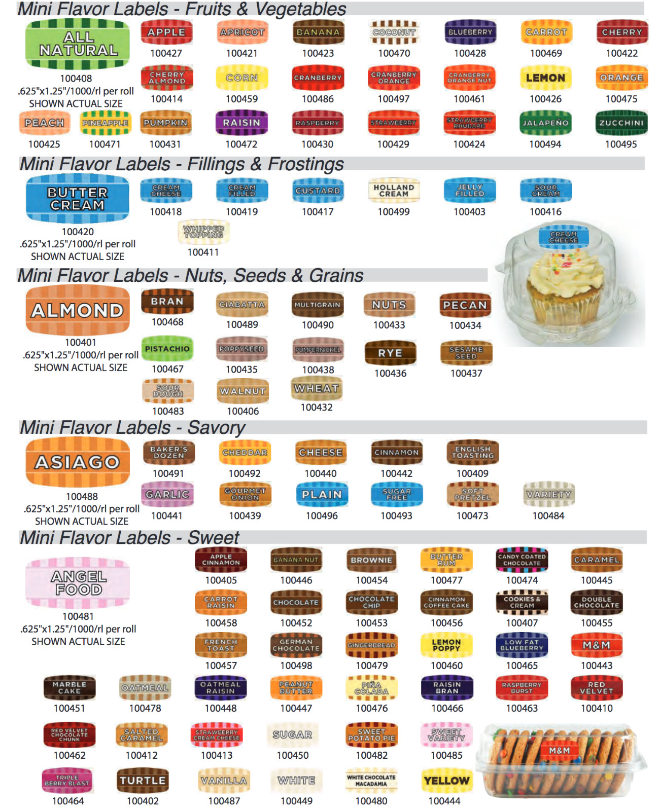 PICK YOUR Bakery Store Labels Stickers 1000 each per roll SEE LIST BELOW