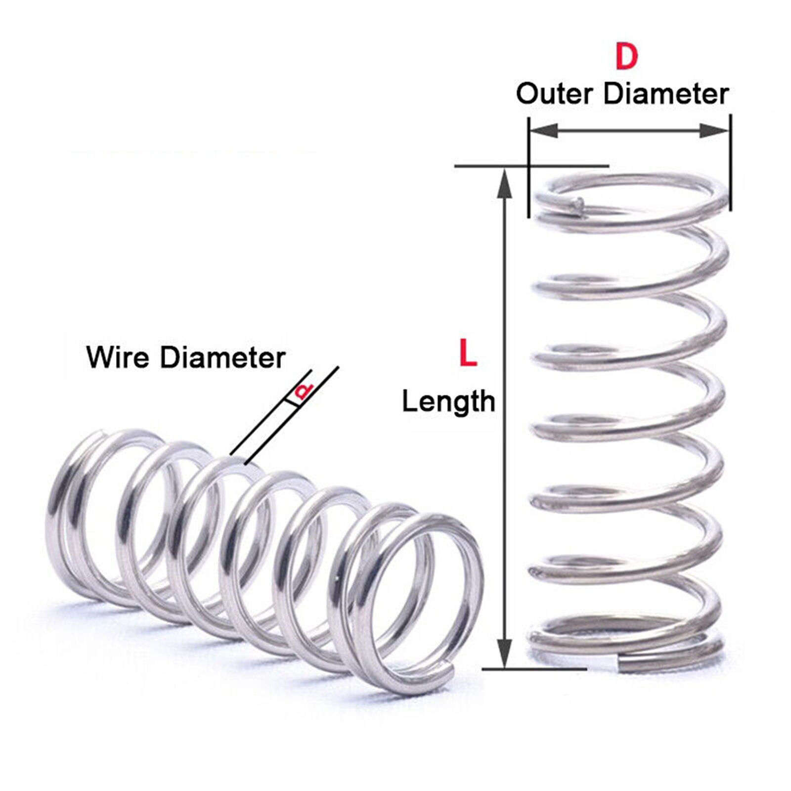 5pcs Wire Dia 0.3mm~1.2mm Stainless steel Small compression spring