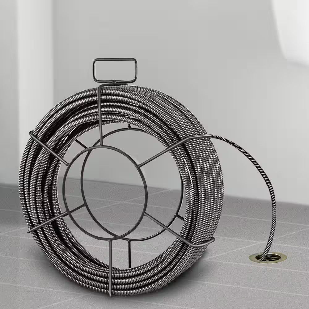 Drain Cleaning Cable 75 Ft. X 1/2 In. Solid Core Cable Sewer Cable Drain Auger C
